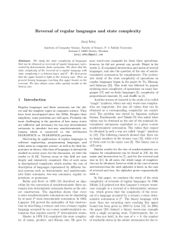 Reversal of regular languages and state complexity