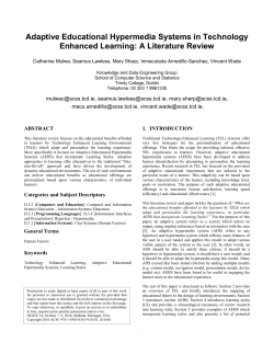 AEHS in Technology Enhanced Learning: Review