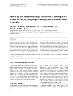 Planning and implementing a community-based