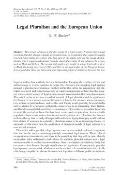 Legal Pluralism and the European Union