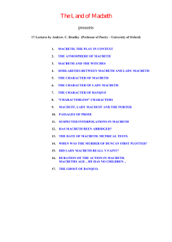 MACBETH, THE PLAY IN CONTEXT