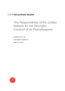 The Responsibility of the United Nations for the Wrongful Conduct of