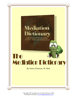 THE MEDIATION DICTIONARY