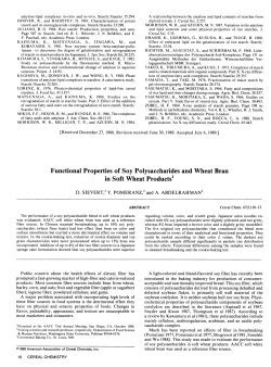 Functional Properties of Soy Polysaccharides and Wheat Bran in