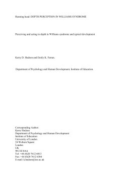 Running head: DEPTH PERCEPTION IN WILLIAMS SYNDROME