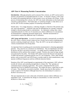 ADV Part 4: Measuring Particle Concentration