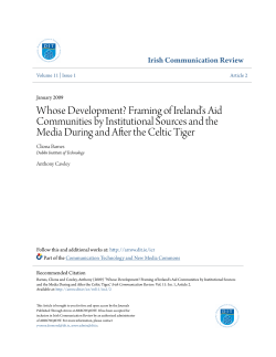 Framing of Ireland`s Aid Communities by Institutional Sources and