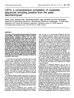 LISTA, a comprehensive compilation of