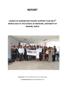 Kenya RHD Support Club Report - 140914