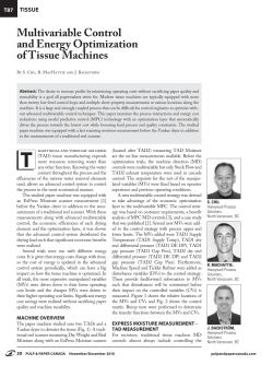 Multivariable Control and Energy Optimization of Tissue Machines