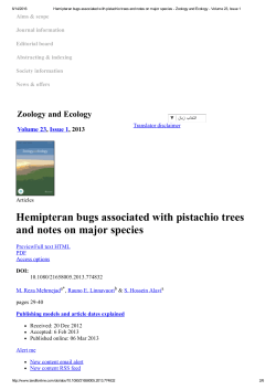 Hemipteran bugs associated with pistachio trees and notes on major