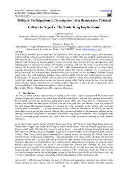 Military Participation in Development of a Democratic