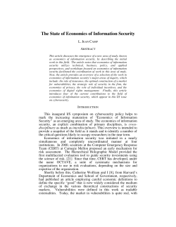 The State of Economics of Information Security