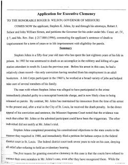 Application for Executive Clemency