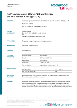 iso-Propylmagnesium Chloride / Lithium Chloride, typ. 14 % solution