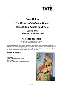 Rose Hilton The Beauty of Ordinary Things Rose Hilton Artists on