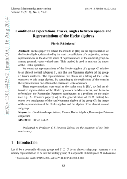 Conditional expectations, traces, angles between spaces and