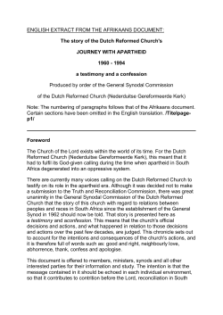 ENGLISH EXTRACT FROM THE AFRIKAANS DOCUMENT: The