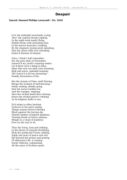 Despair - Magyar HP Lovecraft Port&aacute;l