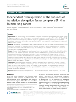 Independent overexpression of the subunits of translation