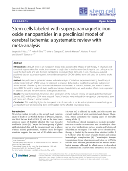 Stem cells labeled with superparamagnetic iron oxide nanoparticles