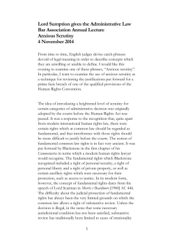 Lord Sumption gives the Administrative Law Bar Association Annual