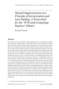 Mutual Supportiveness as a Principle of Interpretation and Law