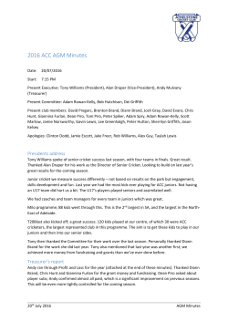 2016 ACC AGM Minutes - Athelstone Cricket Club