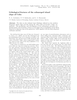 Lithological features of the submerged island slope of Cuba