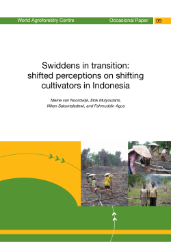 shifted perceptions on shifting cultivators in Indonesia