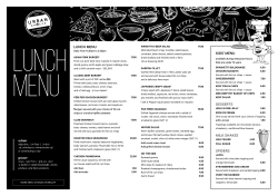 LUNCH MENU KIDS` MENU DESSERTS MILK SHAKES SPIDERS