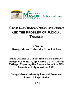stop the beach renourishment and the problem of judicial takings