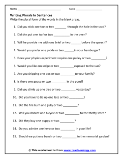 Writing Plurals In Sentences - Teach