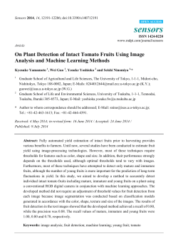 On Plant Detection of Intact Tomato Fruits Using Image Analysis and
