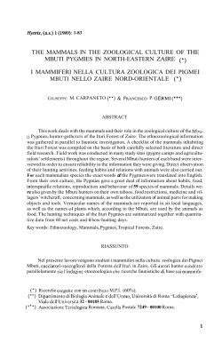 the mammals in the zoological culture of the mbuti pygmies in north