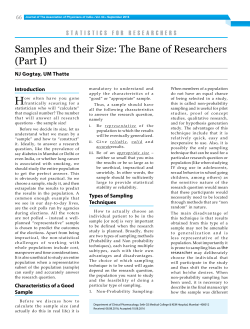 Samples and their Size: The Bane of Researchers