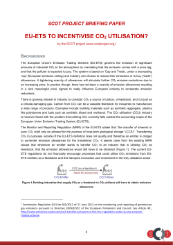 EU-ETS TO INCENTIVISE CO2 UTILISATION?
