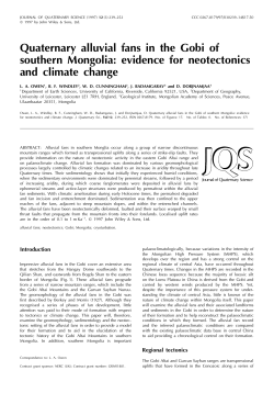 Quaternary alluvial fans in the Gobi of southern Mongolia: evidence