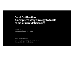 Food Fortification A complementary strategy to tackle micronutrient