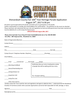 100th Anniversary Parade Application