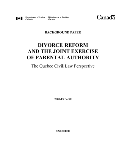 Divorce Reform and the Joint Exercise of Parental