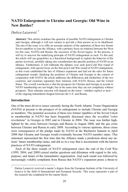 NATO Enlargement to Ukraine and Georgia