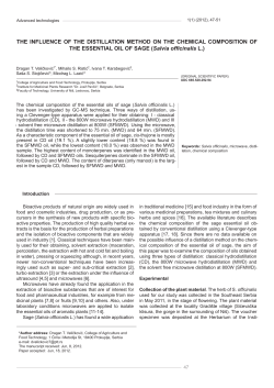 THE INFLUENCE OF THE DISTILLATION METHOD ON THE