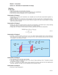 Module 2 : Convection Lecture 12 : Derivation of conservation of
