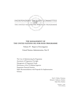 management of the oil-for-food programme