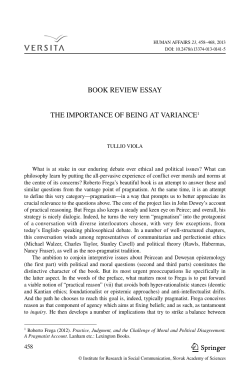 book review essay the importance of being at variance1