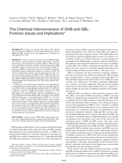 The Chemical Interconversion of GHB and GBL
