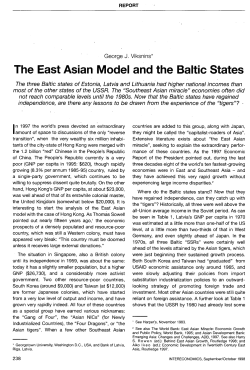 The East Asian Model and the Baltic States