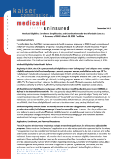 Medicaid Eligibility, Enrollment Simplification