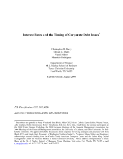 Interest Rates and the Timing of Corporate Debt Issues